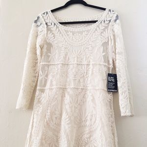 Express off white lace mini dress
